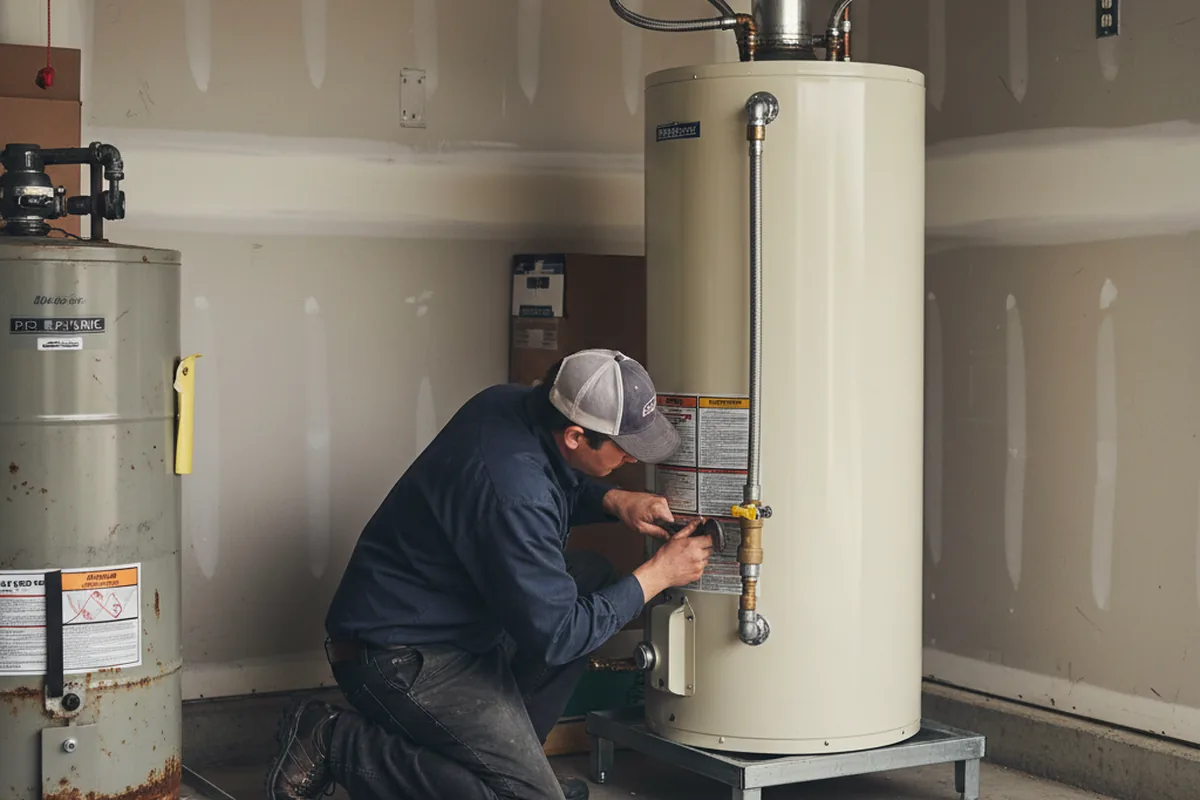 Water heater and shutoff valve replacement in Crawfordsville