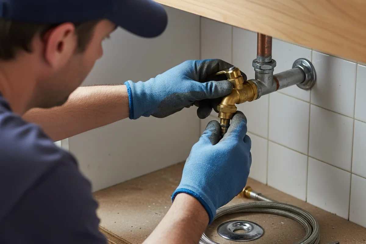 Shutoff valve and fitting work during Faucet and Fixture Repair in Crawfordsville